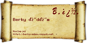 Berky Ádám névjegykártya