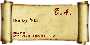 Berky Ádám névjegykártya